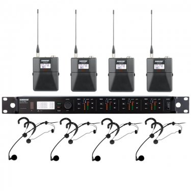 Shure ULXD14Q/WBH54 舒尔一拖四无线头戴式麦克风 四通道无线话筒