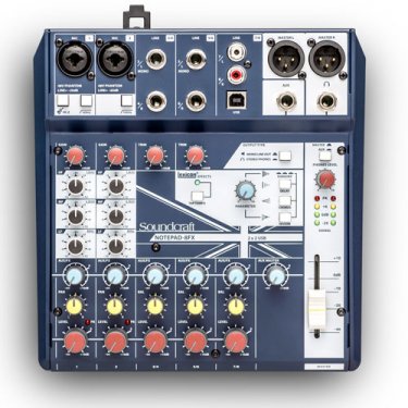 声艺,Notepad-8FX,带效果调音台,Soundcraft,直播调音台,乐队调音台,乐器调音台,声艺
