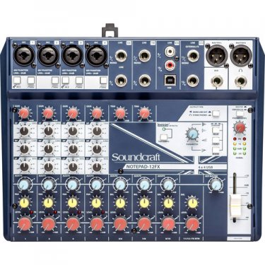 声艺,Notepad-12FX,带效果调音台,Soundcraft,直播调音台,乐队调音台,乐器调音台,声艺调音台,会议调音台,小型模拟调音台,