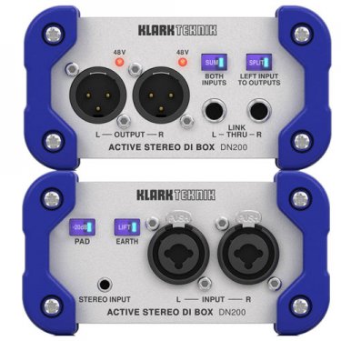 KT,DN200 V2,立体声DI盒,Klark Teknik,立体声有源DI盒,有源隔离盒,直插盒,音频隔离变压