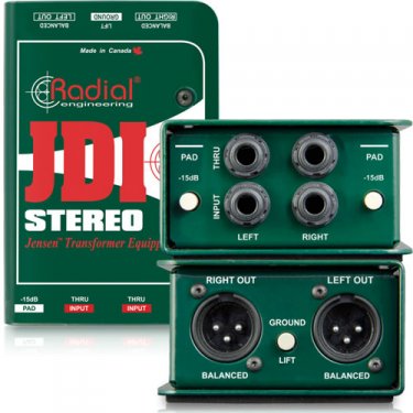 Radial,JDI Stereo,立体声非平衡输入无源DI直插盒,DI盒,隔离变压器