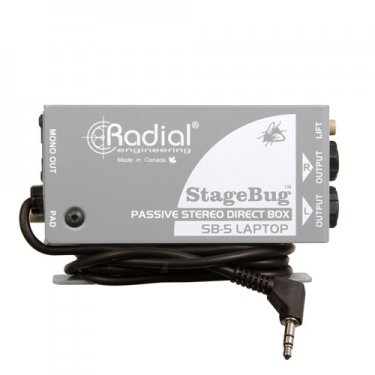 Radial,SB-5,立体声计算机电脑放音DI直插盒,DI盒,隔离变压器,嗡嗡声消除,消噪器