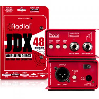 Radial,JDX48,吉他功率放大器DI直插盒,有源DI盒,有源音频处理器,电脑直送DI盒,噪声
