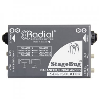 Radial,SB-6,线路电平信号隔离变压器DI直插盒,立体声隔离器,DI盒,无源隔离变压器