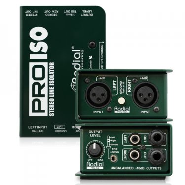 Radial,Pro-Iso,立体声非专业设备DI直插盒,转换器,立体声线路隔离变压器,DI盒,无源