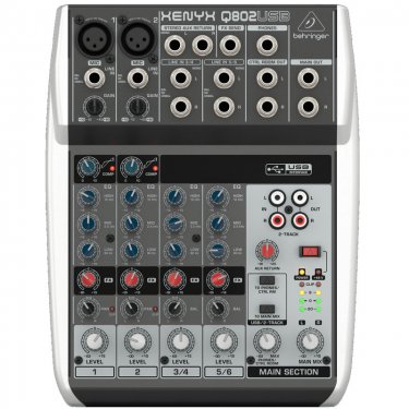 百灵达 Behringer Q802USB 模拟调音台 声卡调音台 6路调音台