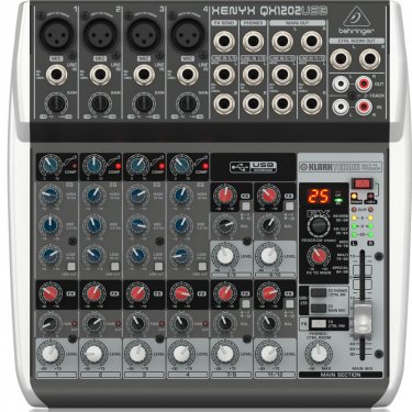 百灵达 Behringer QX1202USB 模拟调音台 USB声卡调音台 直播K歌调音台