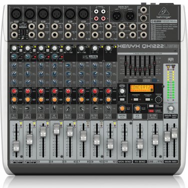 百灵达 Behringer QX1222USB 模拟调音台 USB声卡调音台 直播K歌调音台