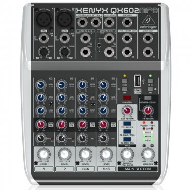 百灵达 Behringer QX602MP3 模拟调音台 USB声卡调音台 直播K歌调音台