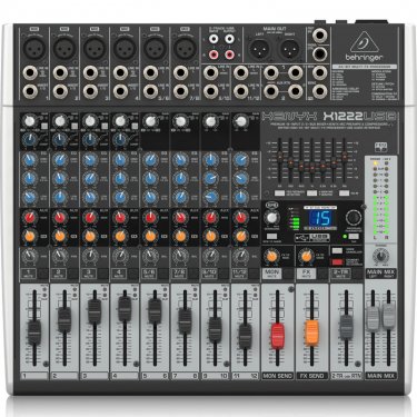 百灵达 Behringer X1222USB 模拟调音台 USB声卡调音台 直播K歌调音台