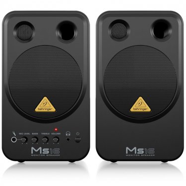 百灵达 Behringer MS16 4寸有源监听音箱 多媒体音箱 双路有源立体声音箱 有源音响