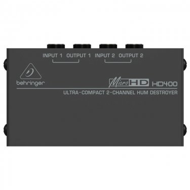 百灵达 Behringer HD400 DI盒 线路型号DI盒 有源非平衡信号转平衡信号 哼声消除器