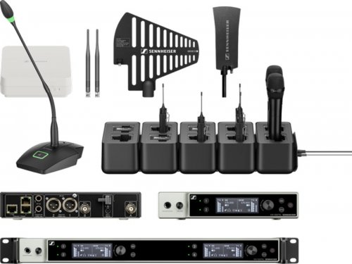 森海赛尔 EW-DX EM 2 DANTE 双通道一拖二无线麦克风 教学会议舞台演出直播无线话