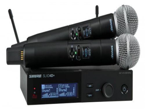 舒尔 SLXD24D+/58 SHURE一拖二无线手持话筒麦克风  SLXD24D+/SM58 无线话筒系统 
