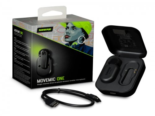 舒尔 MoveMic One SHURE单通道无线领夹式话筒麦克风